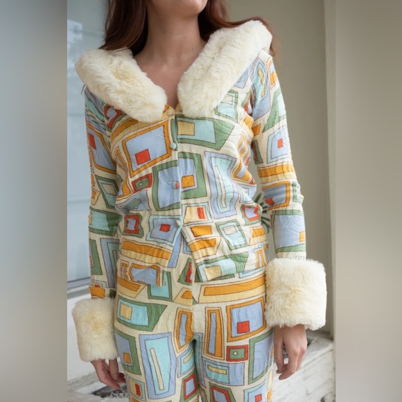 HOUSE OF SUNNY Pepperland Peggy abstract-print faux-fur knitted cardigan - Picture 6 of 6
